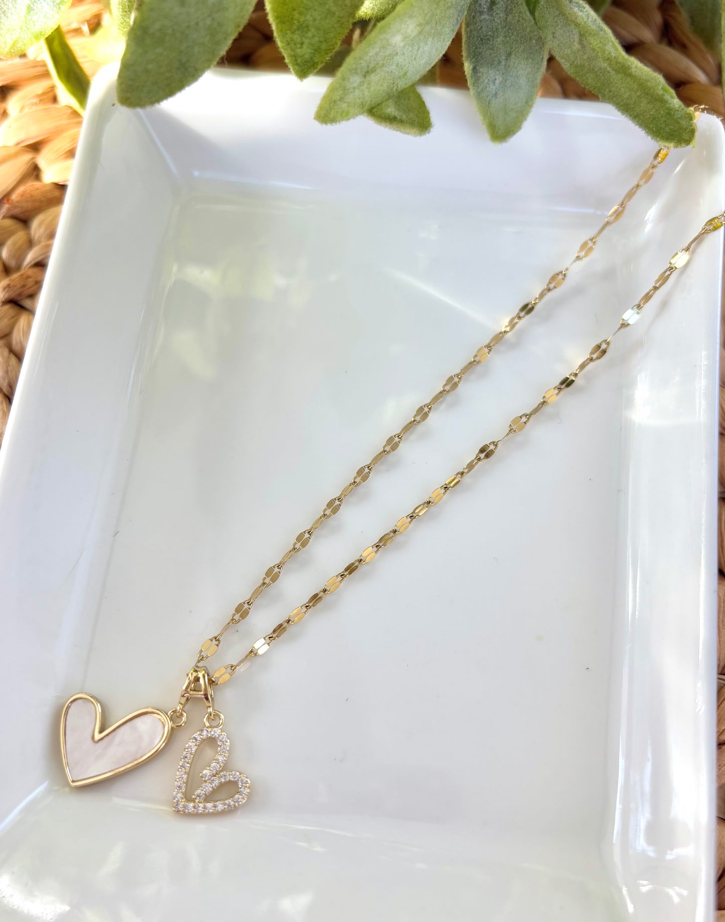 Double Heart Link Necklace