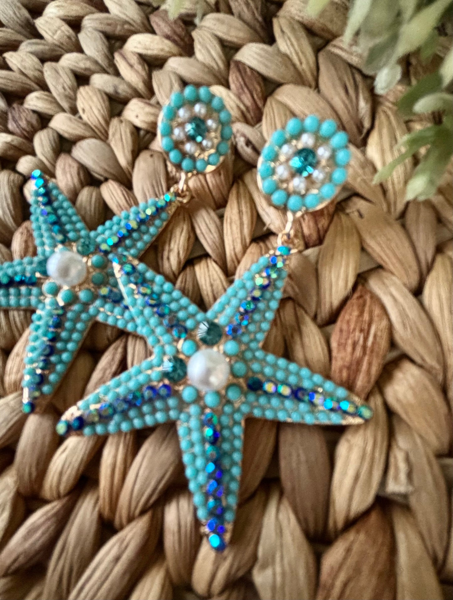 Beaded Starfish Earrings
