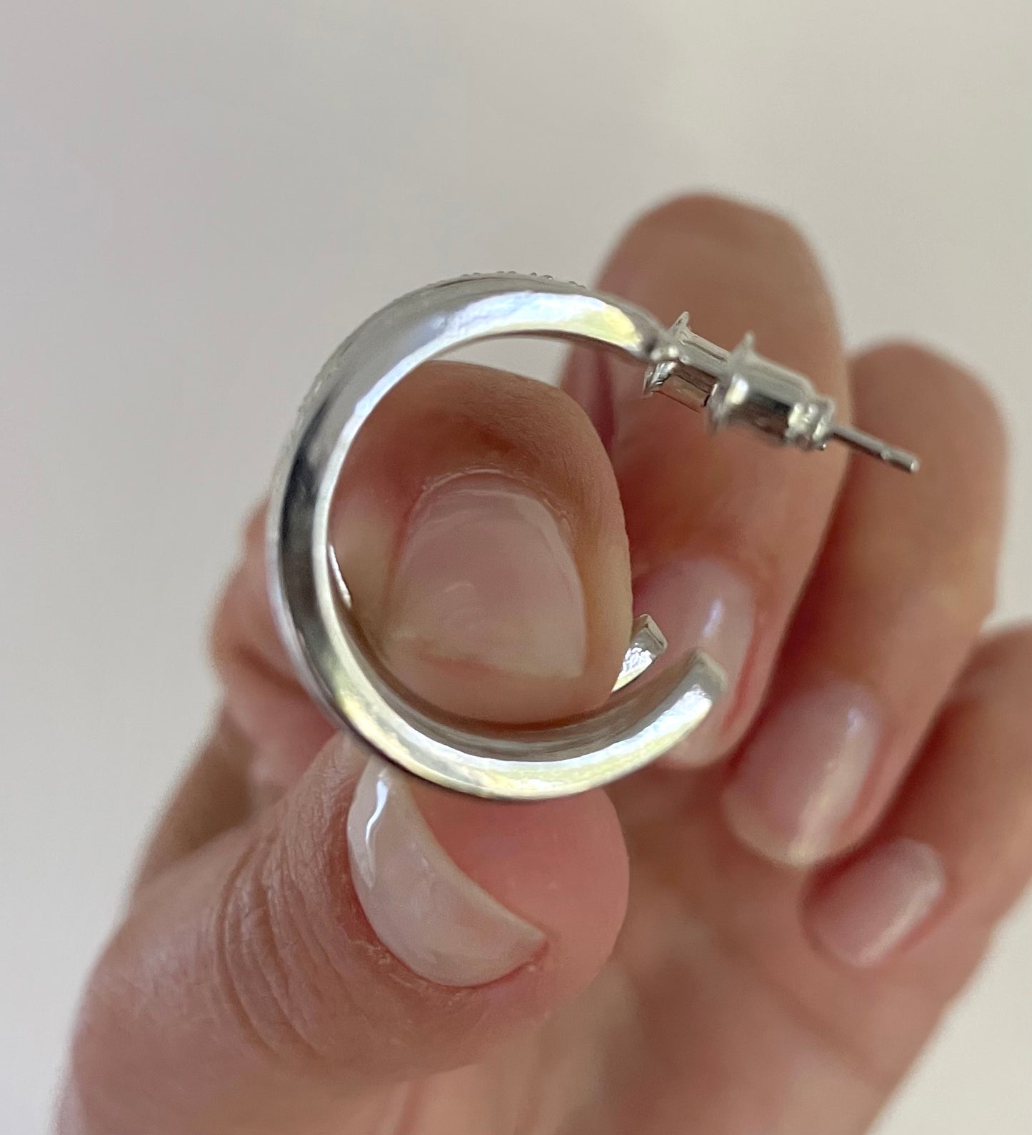 Silver Cuff Hoop Earrings
