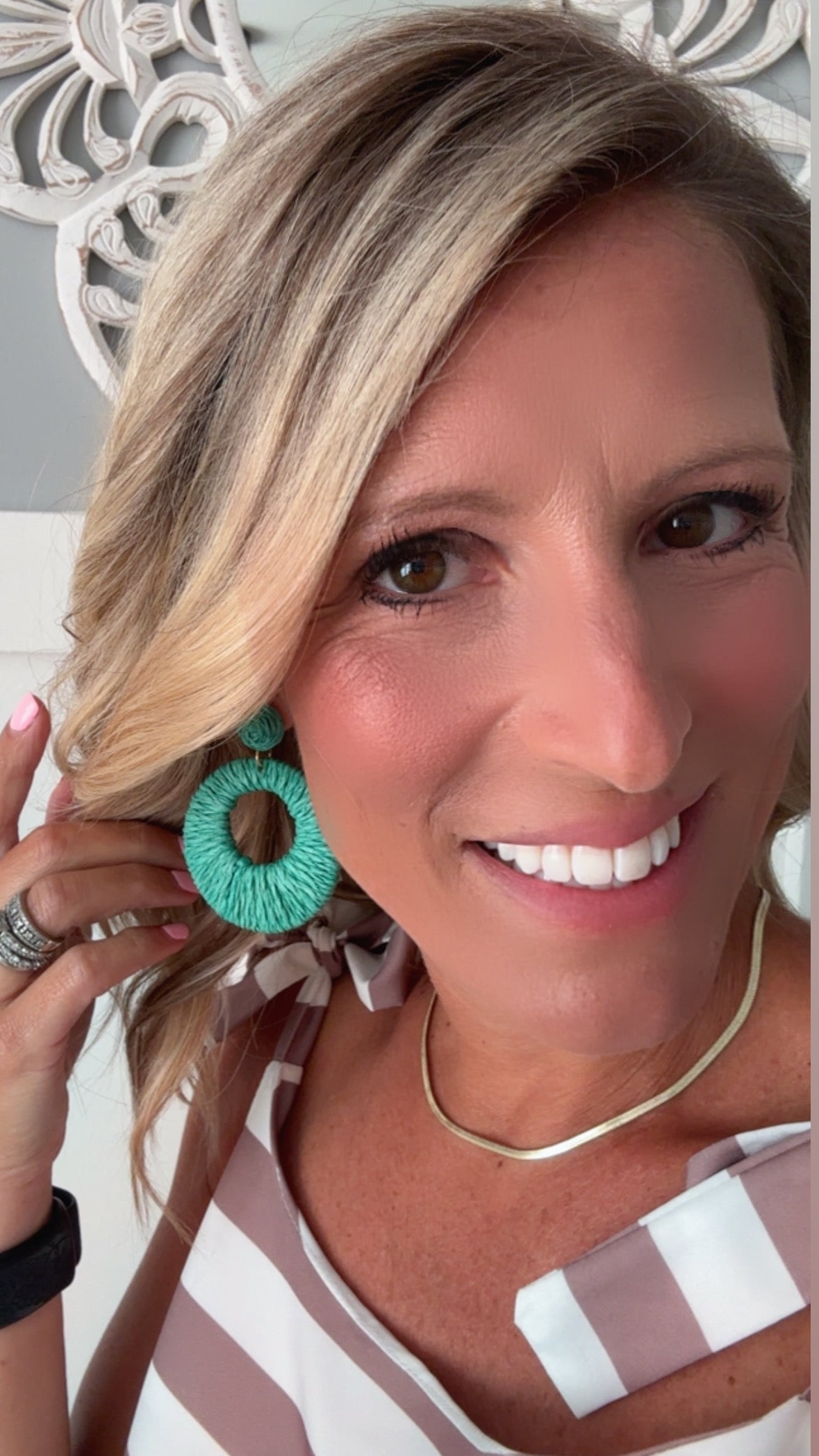 Raffia Circle Drop Earrings
