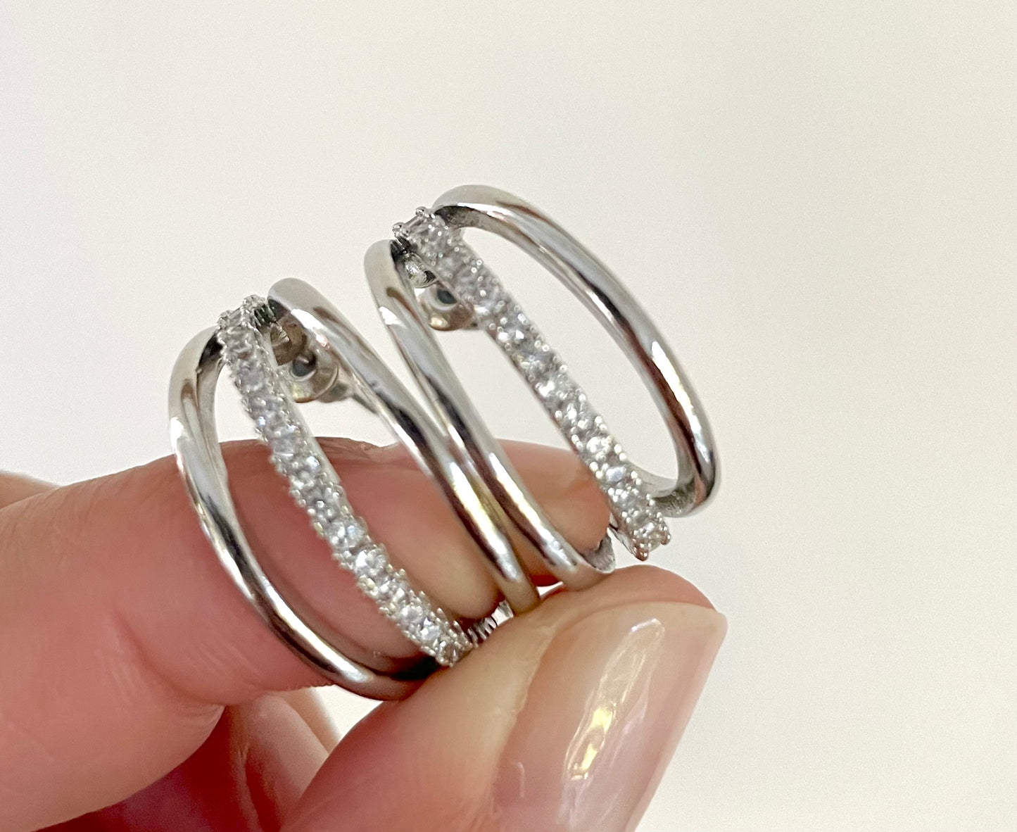 Silver Cuff Hoop Earrings