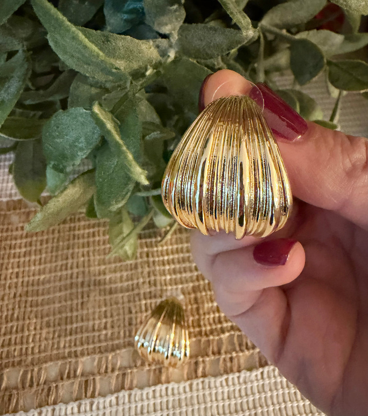 Sculpted Gold Drop Earrings