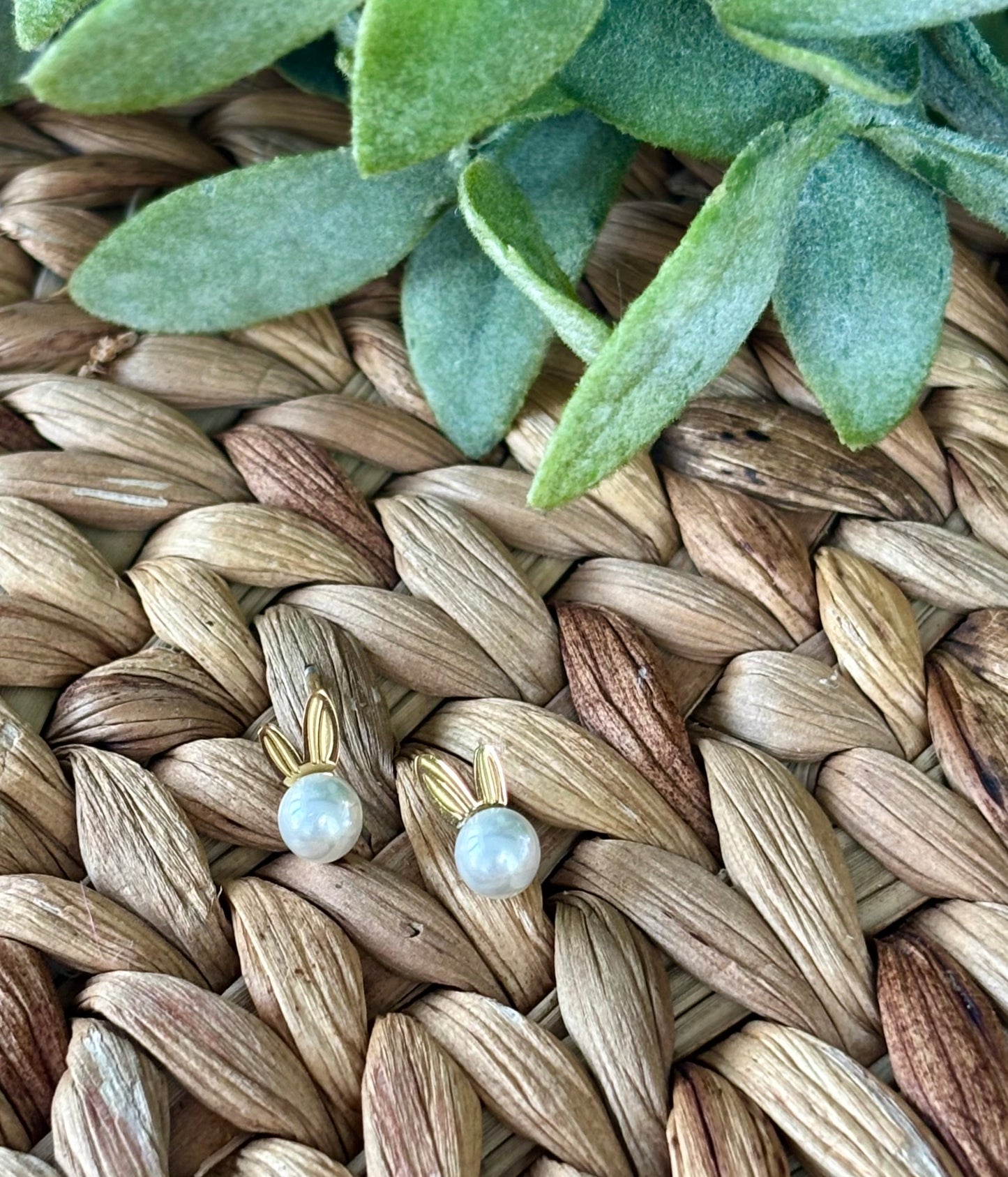 Petite Pearl Bunny Ear Studs