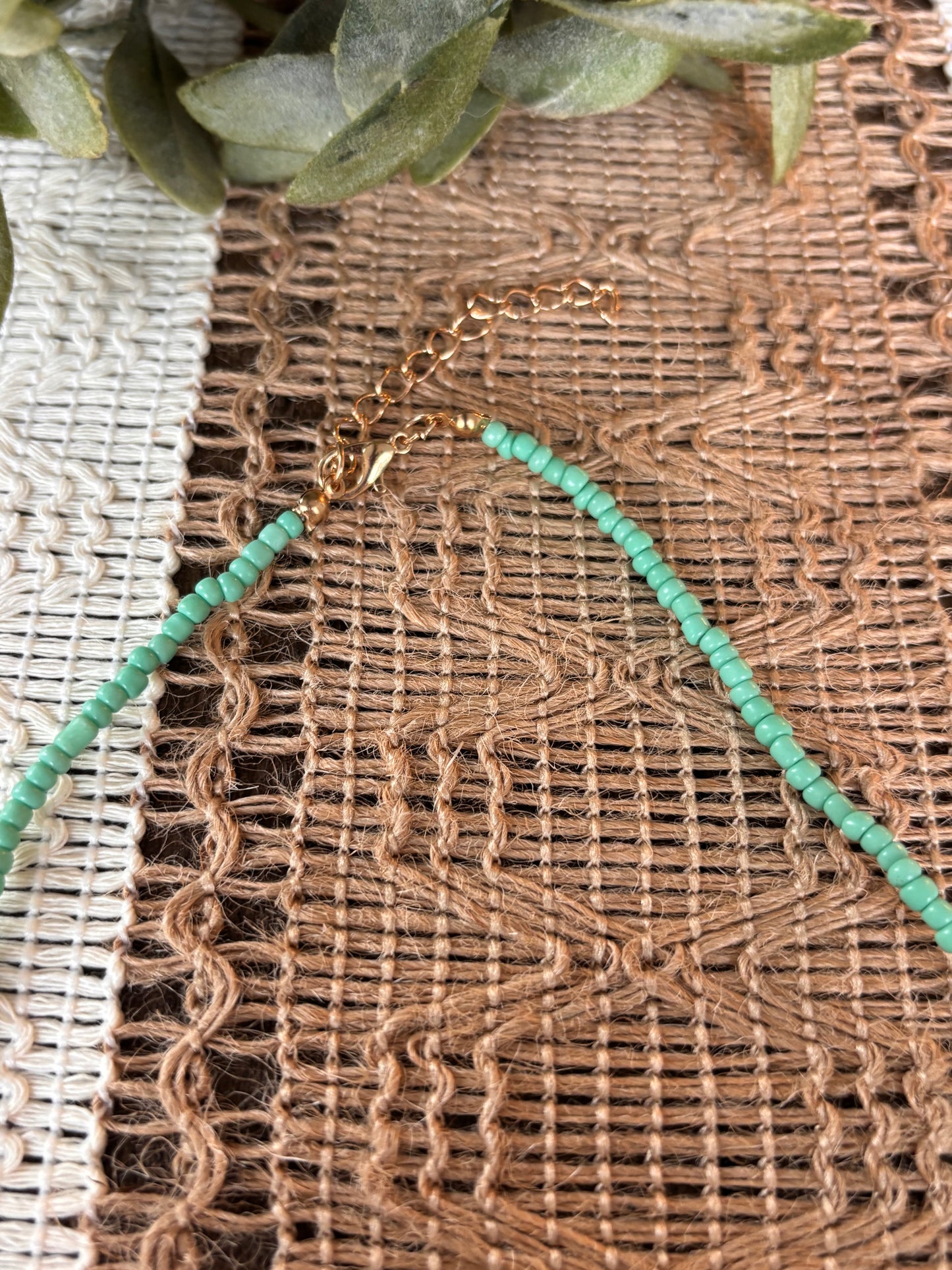 Turquoise & Gold Disc Necklace