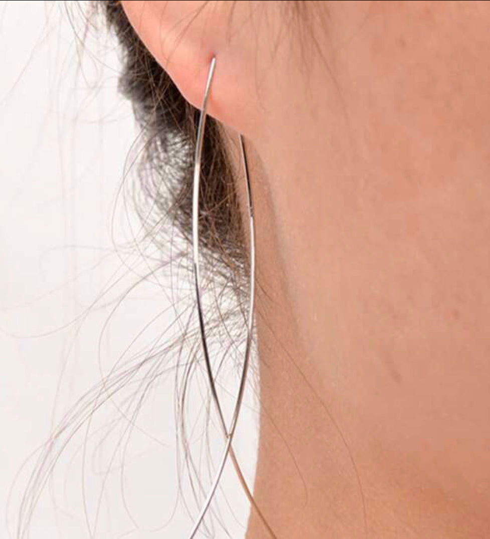 Silver Intersecting Hoops