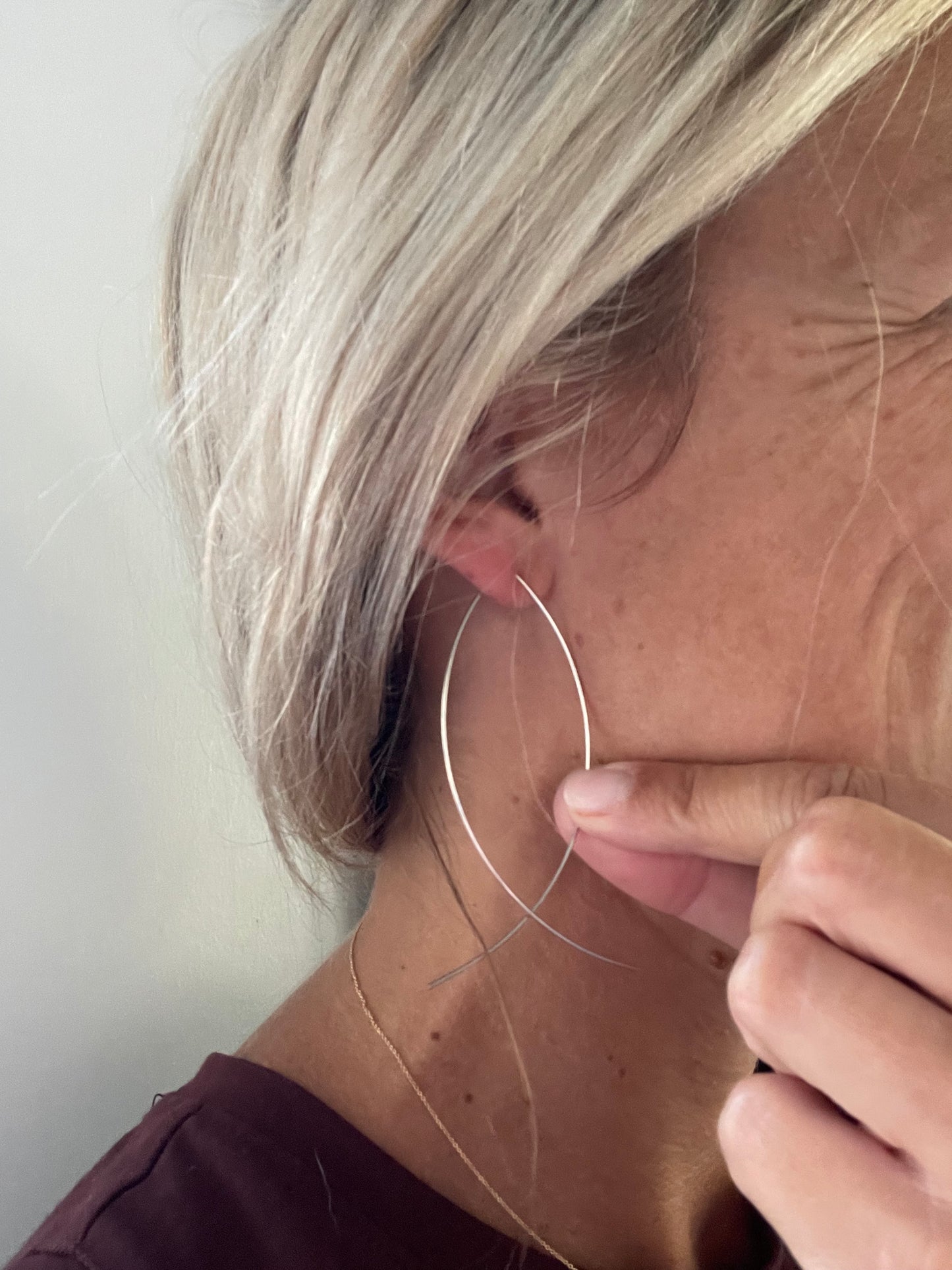 Silver Intersecting Hoops