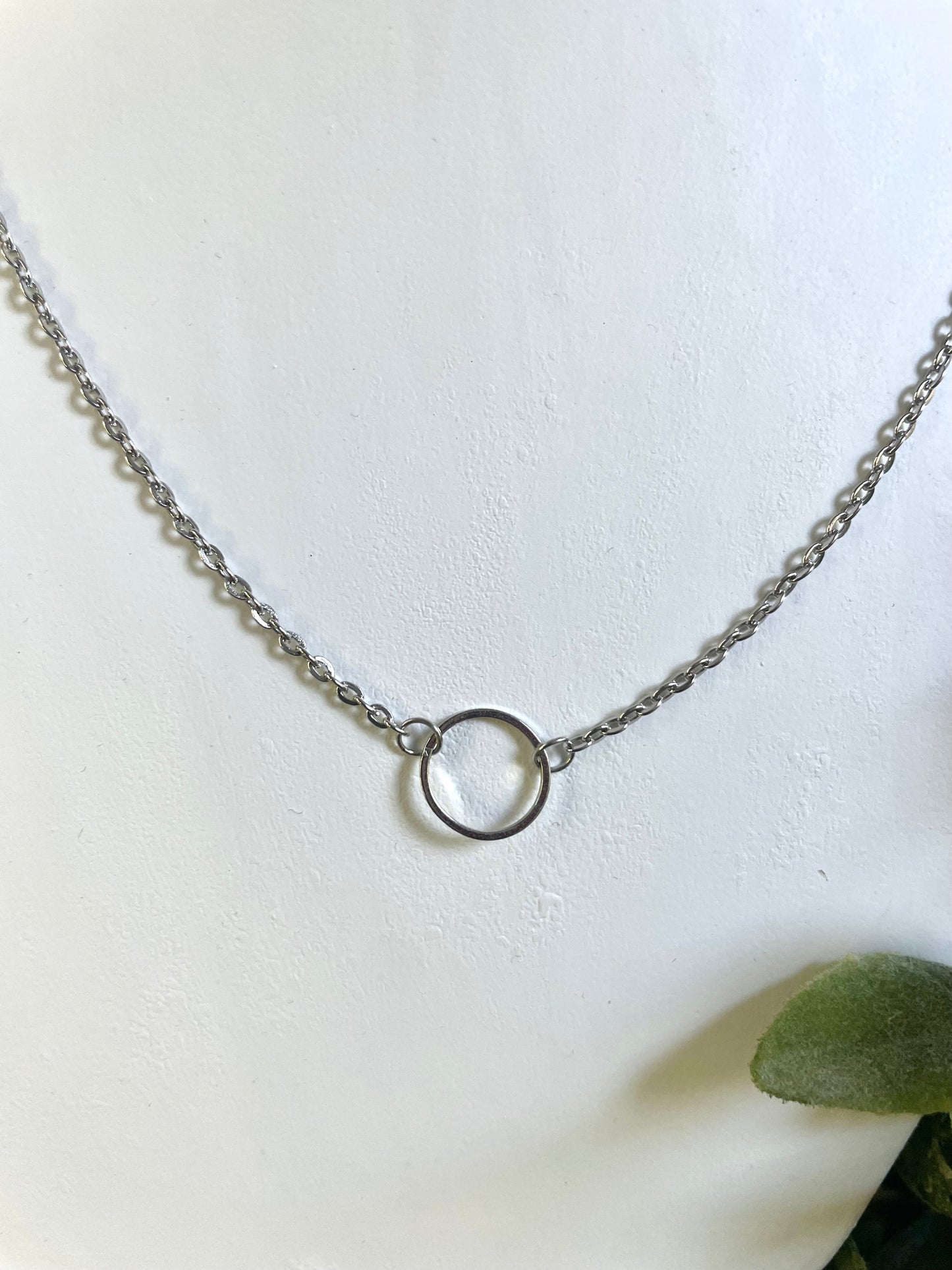Open Circle Silver Necklace