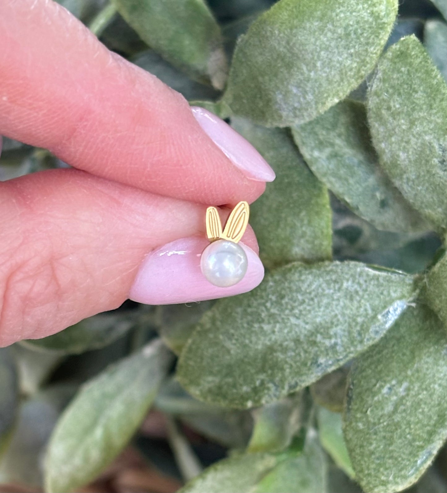 Petite Pearl Bunny Ear Studs