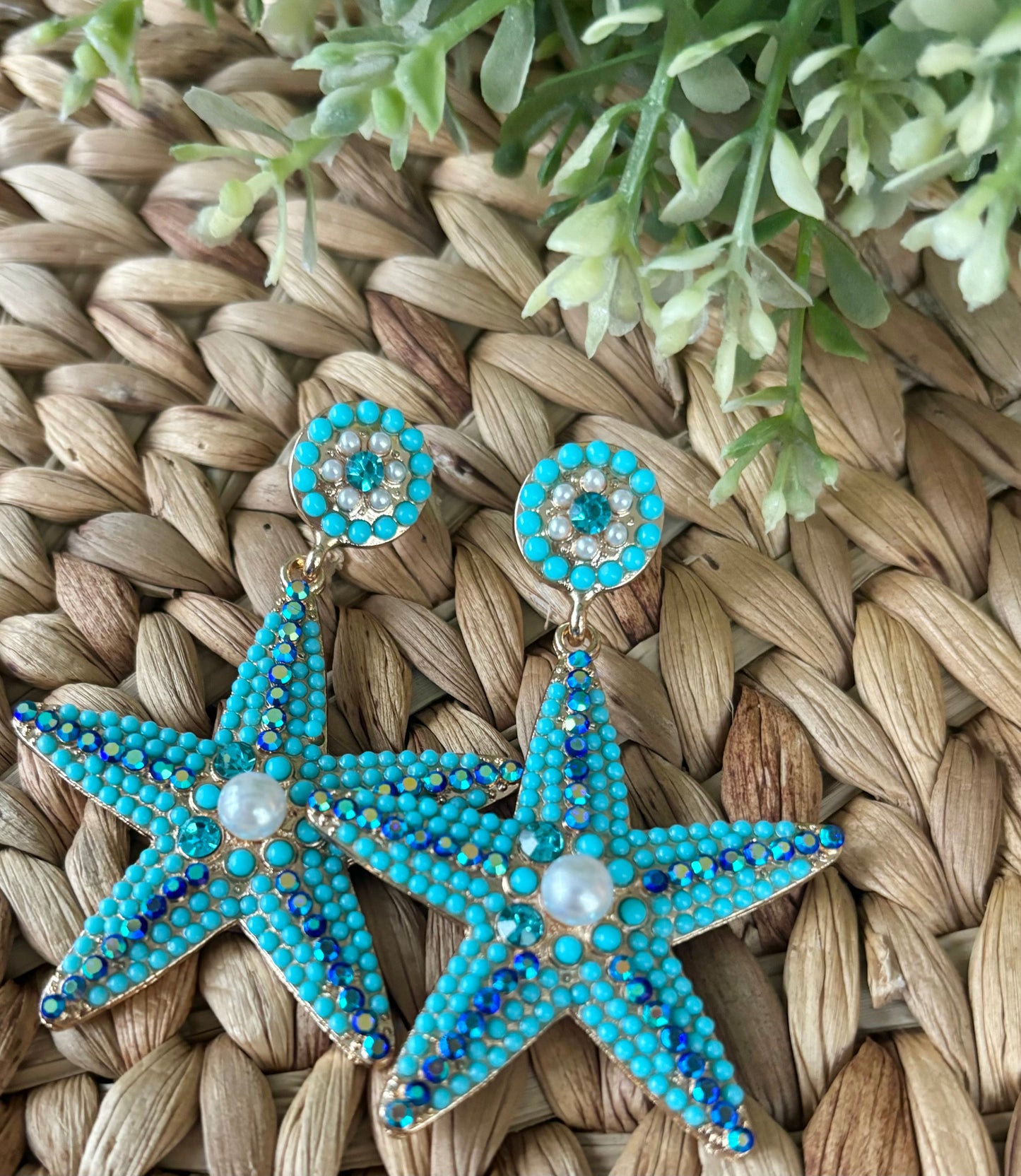 Beaded Starfish Earrings