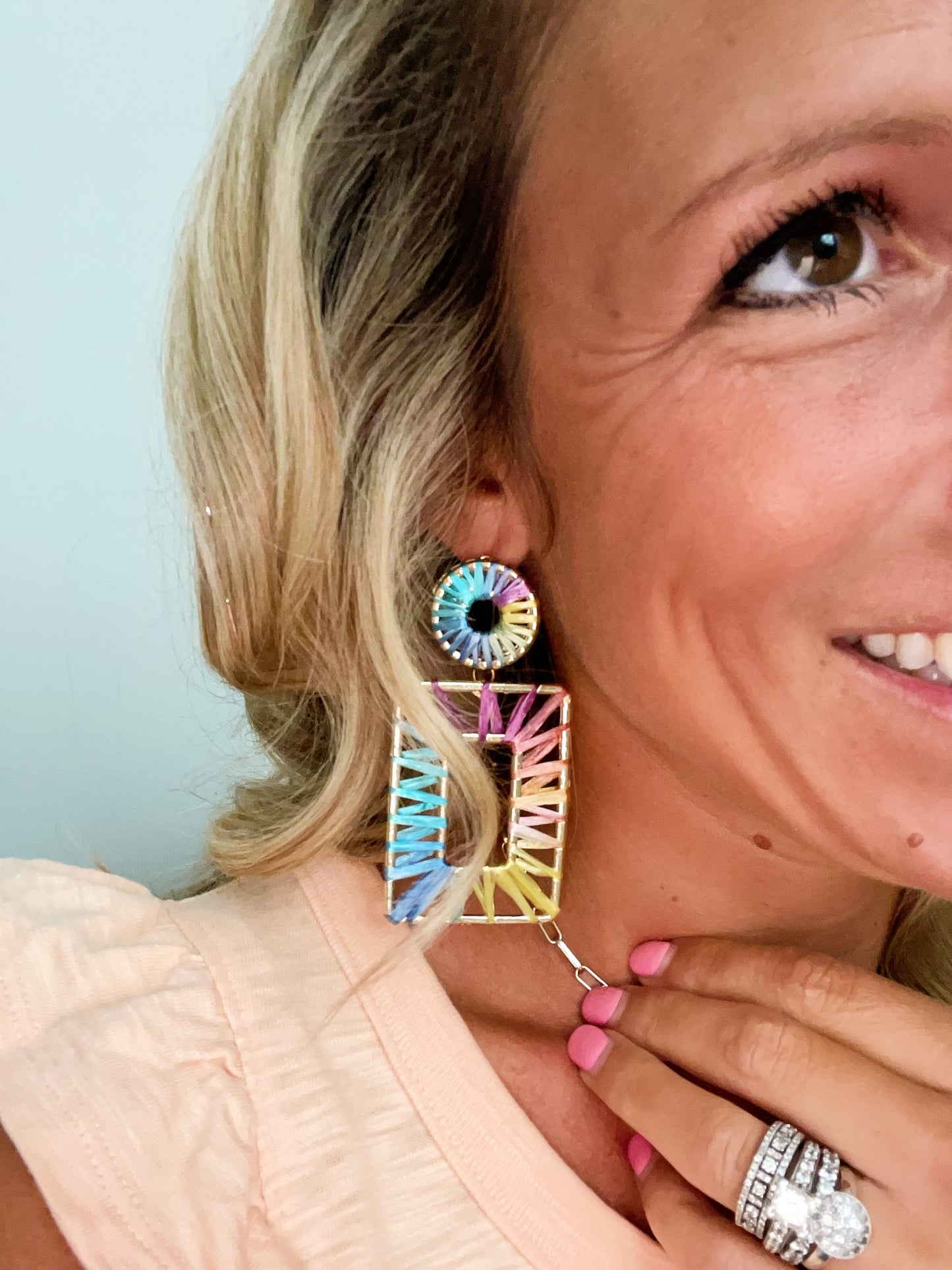 Rainbow Woven Earrings