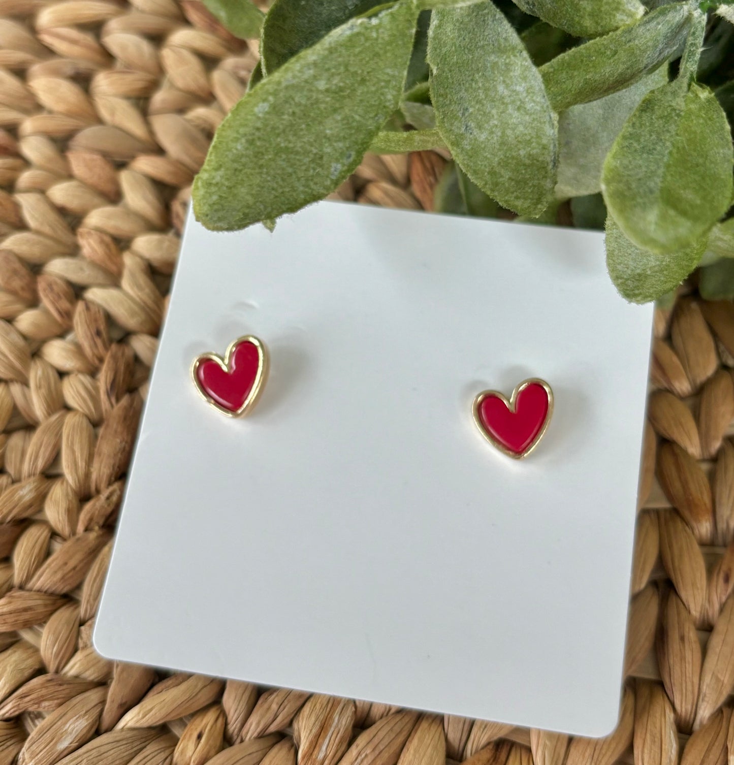 Red Heart Studs
