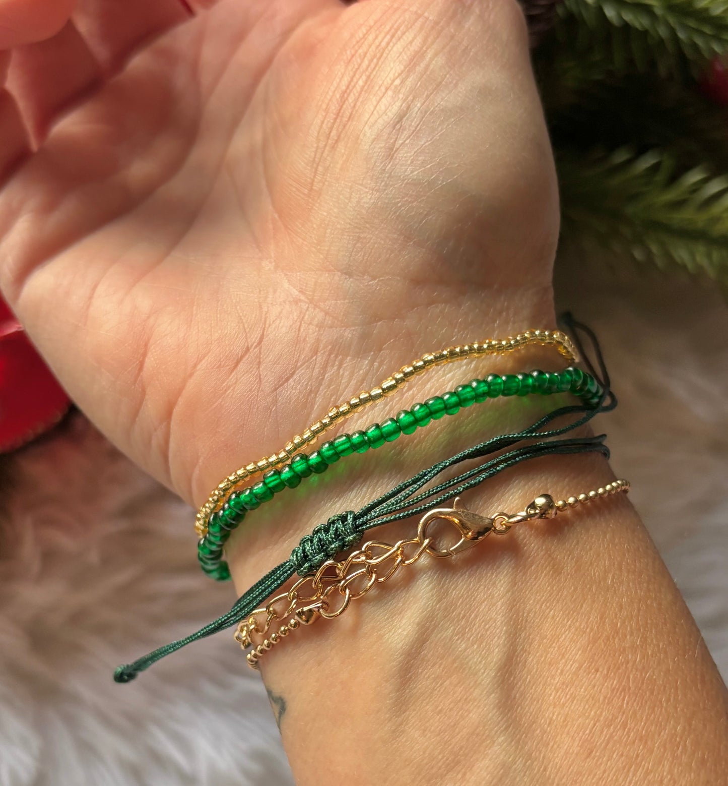 Delicate Green Bracelet Stack