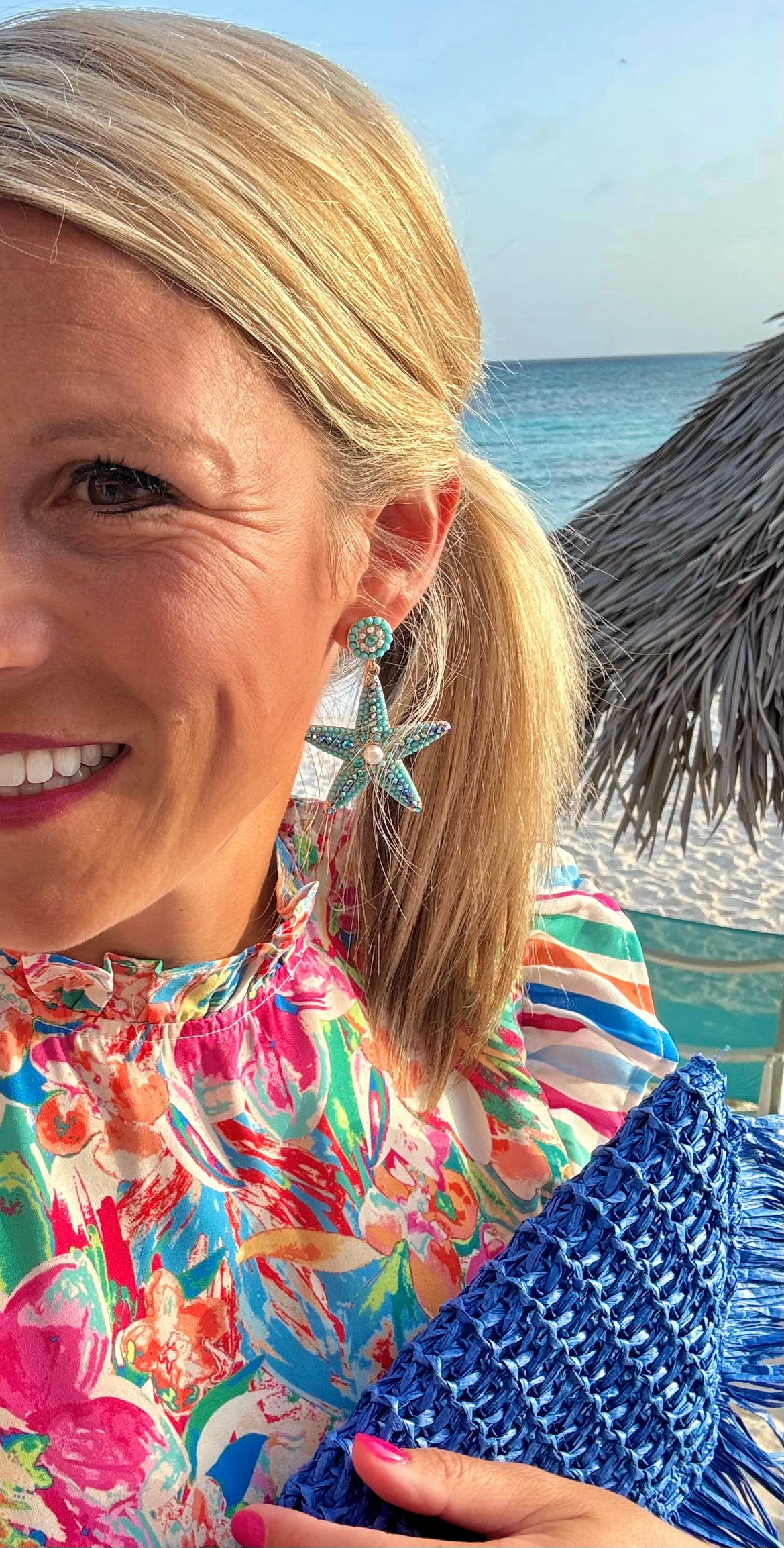 Beaded Starfish Earrings