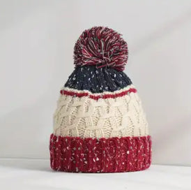 Pom Pom Beanie Hat-Solid