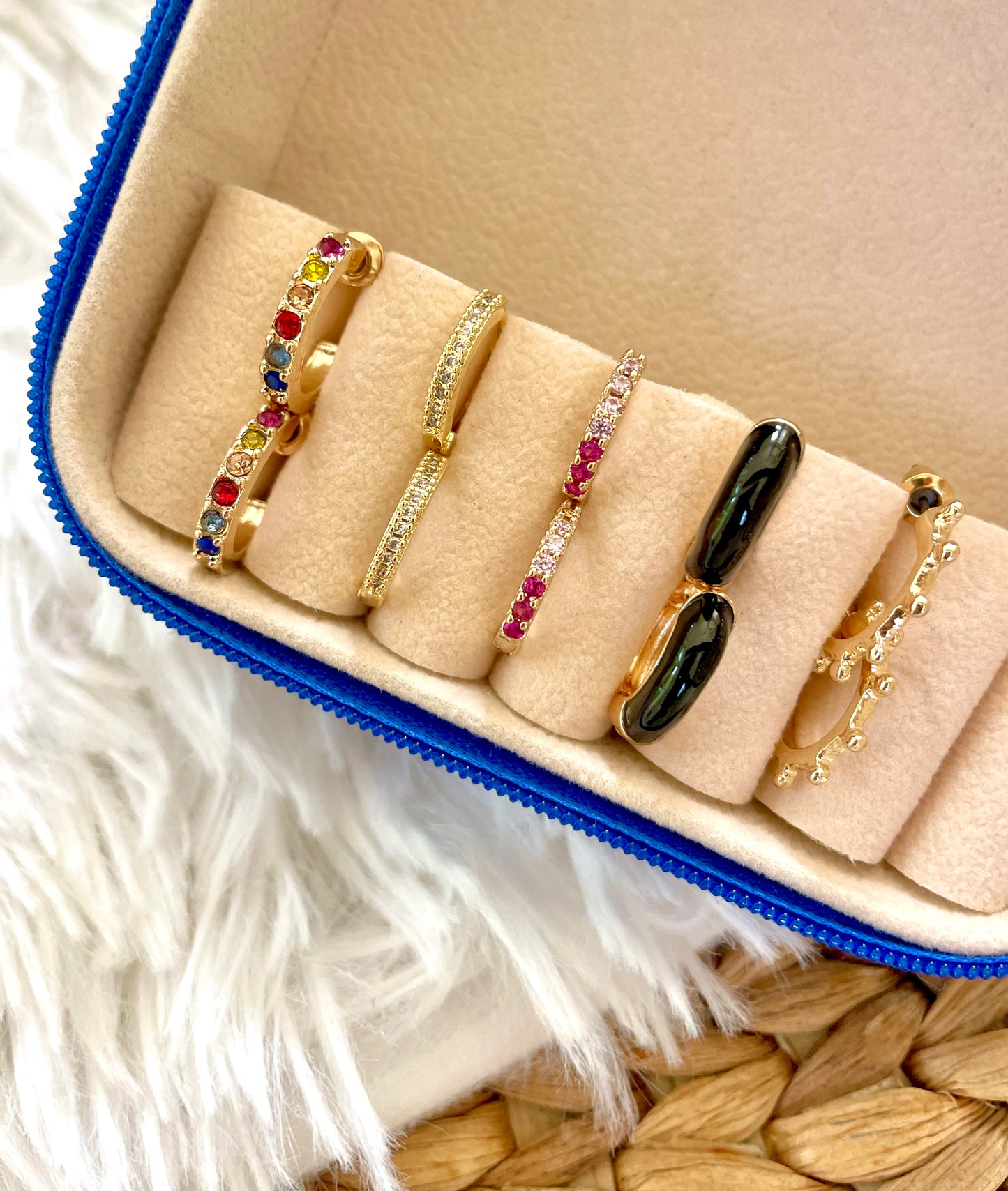 Pave Gold Huggie Hoops