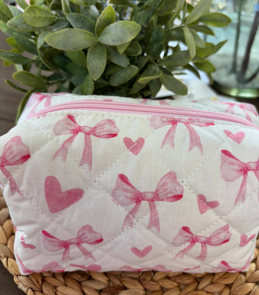 Bow & Heart Cosmetic/Travel Bag