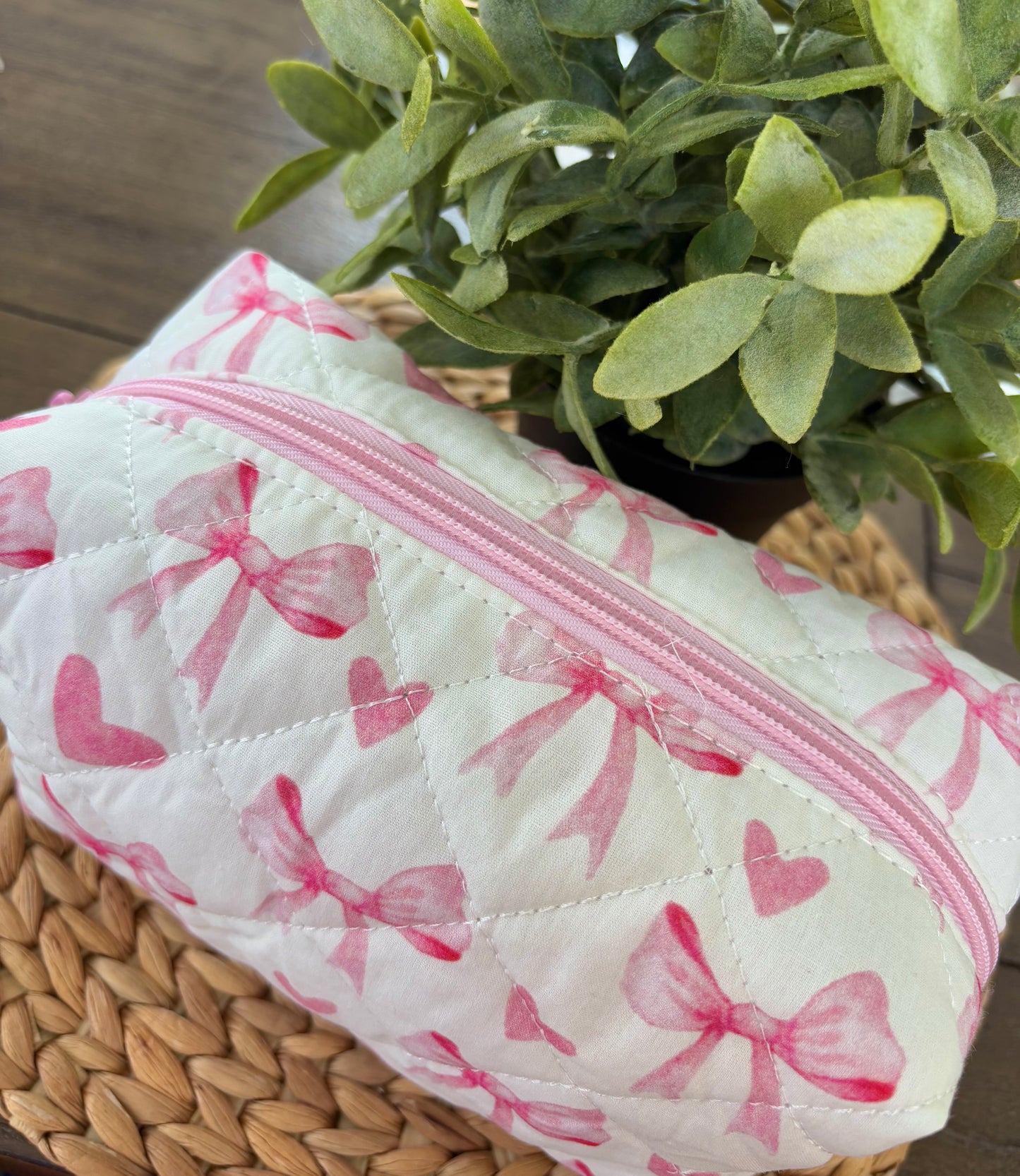 Bow & Heart Cosmetic/Travel Bag