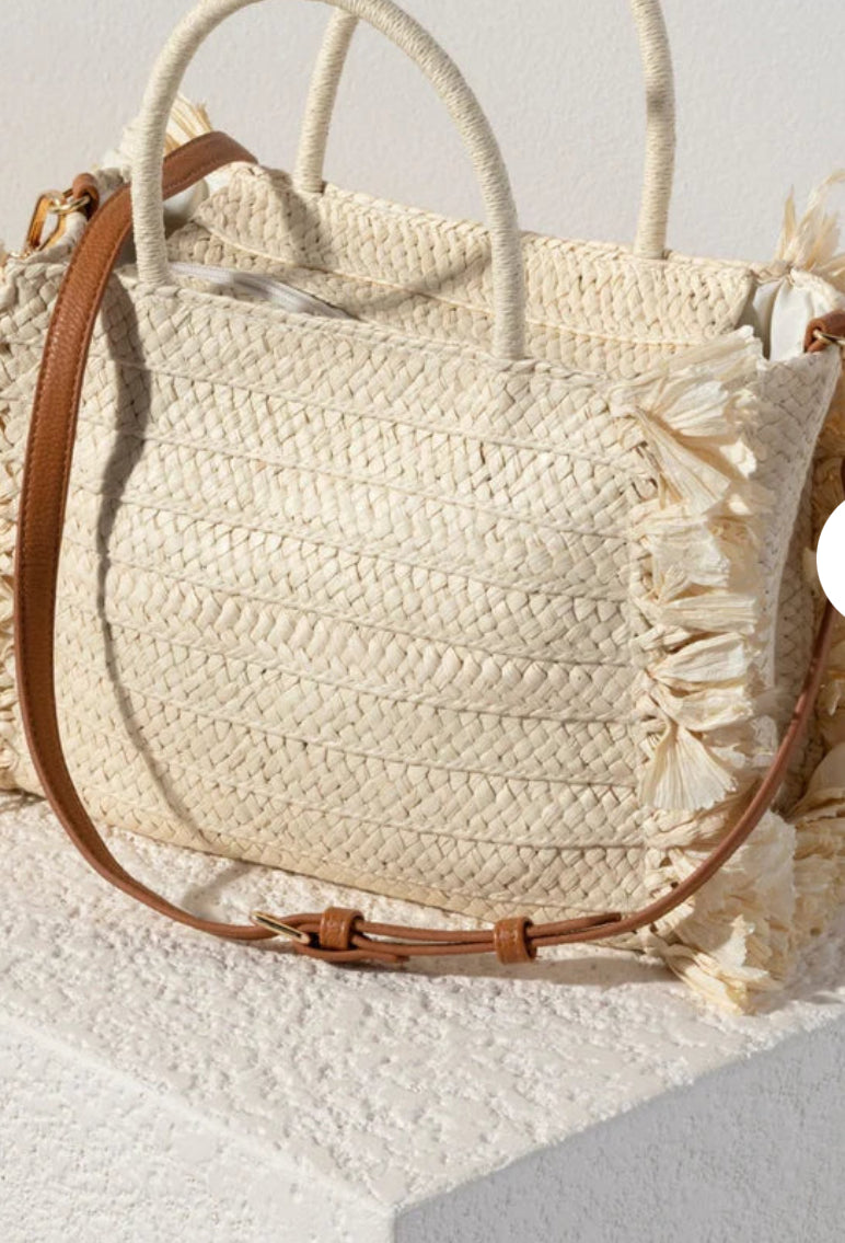 Woven Straw Handbag & Crossbody