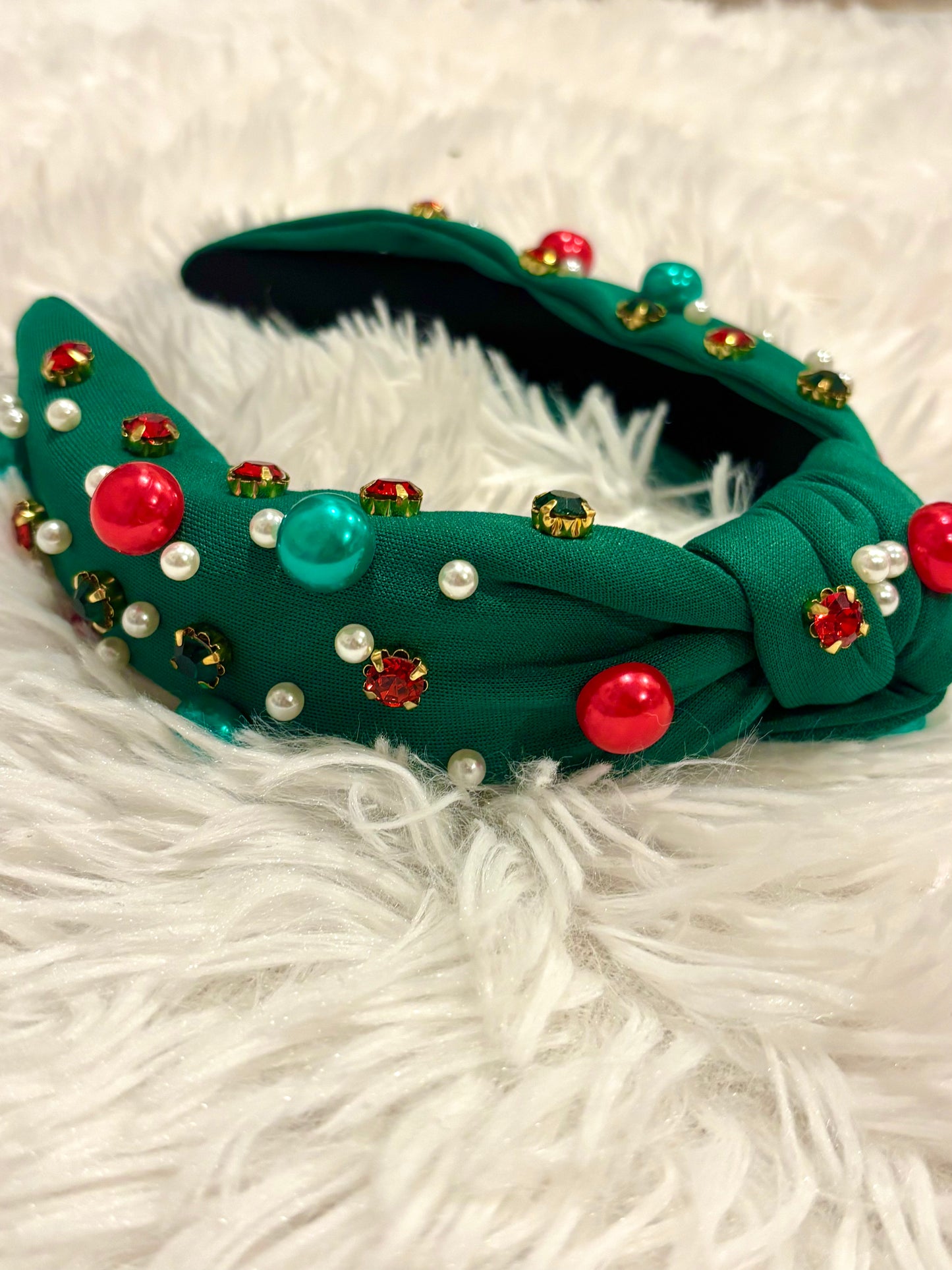 Green Festive Topknot Headband