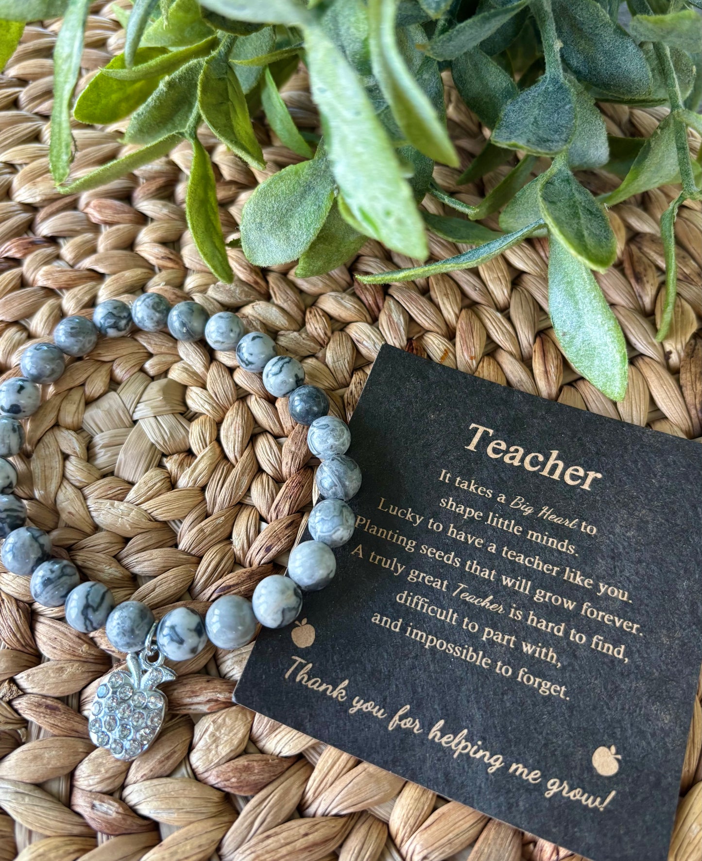 “Teacher” Beaded Bracelet & Poem
