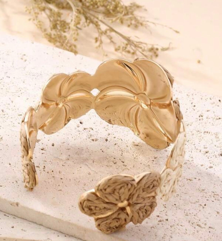 Raffia Flower Cuff
