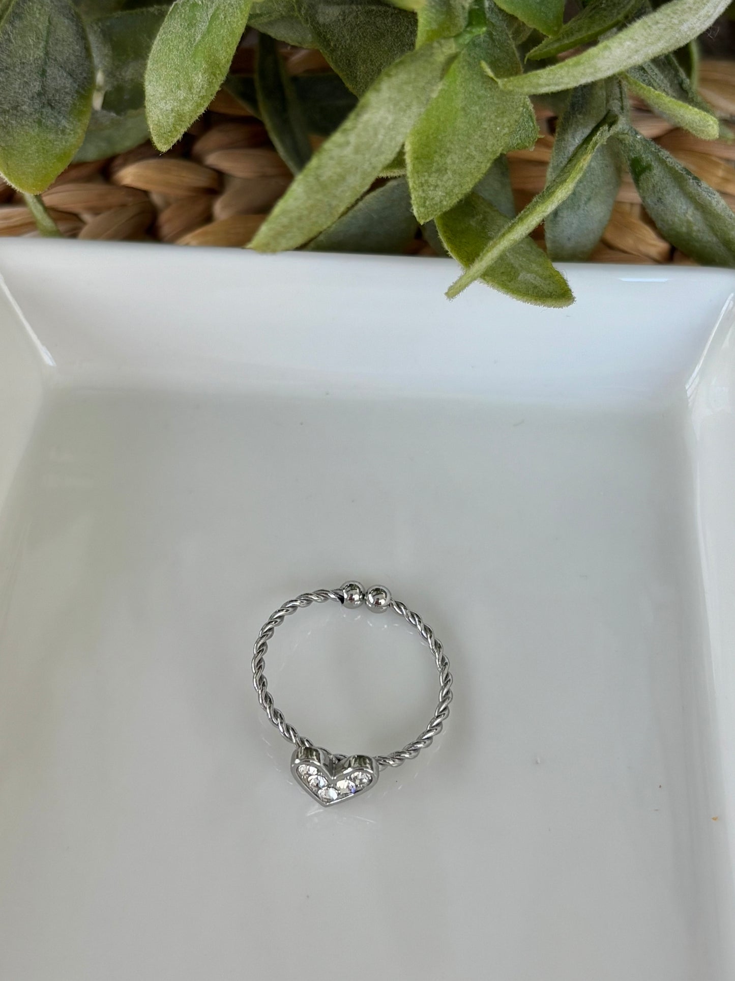 Delicate Silver Heart Ring