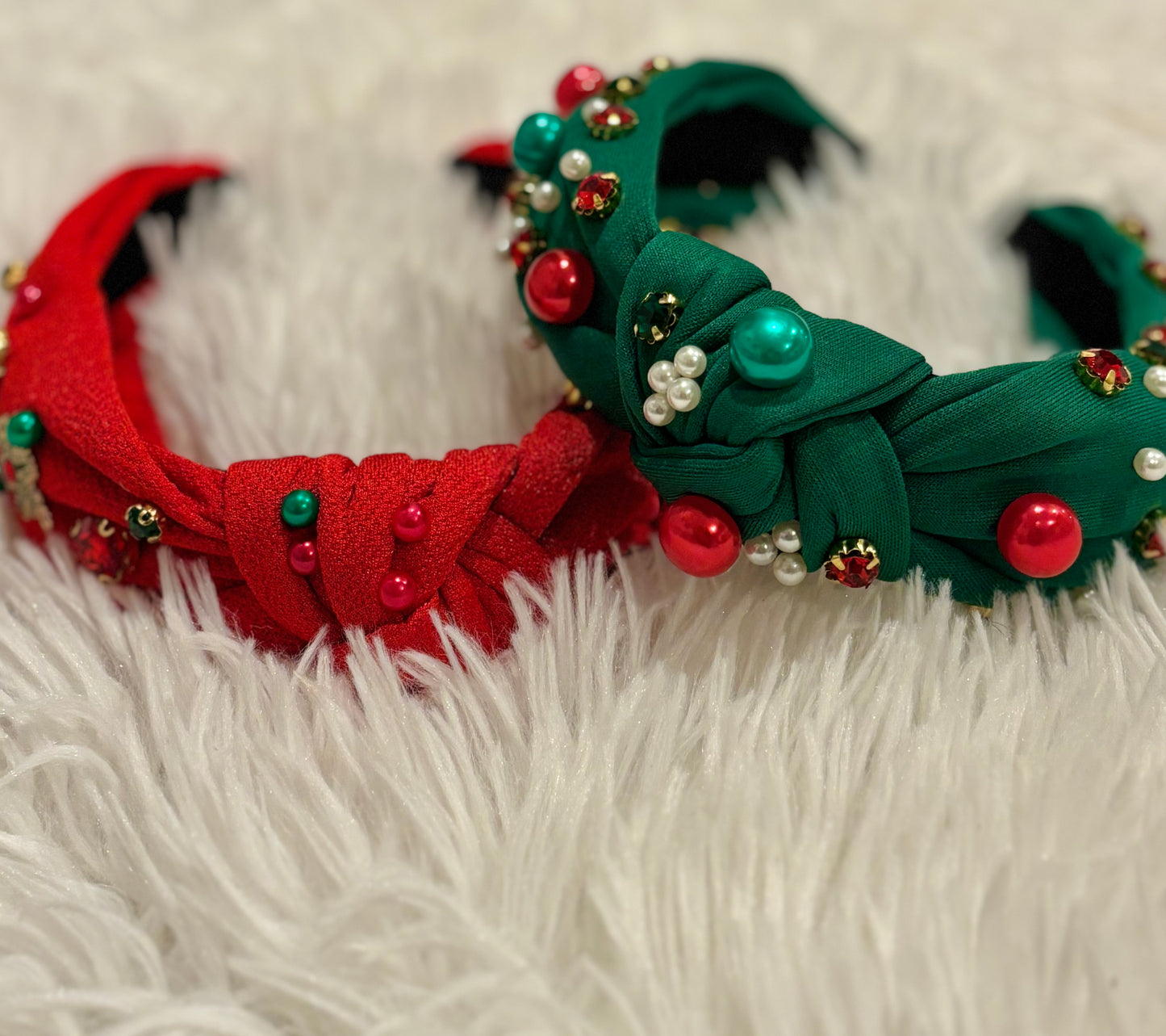 Red Bedazzled Topknot Headband