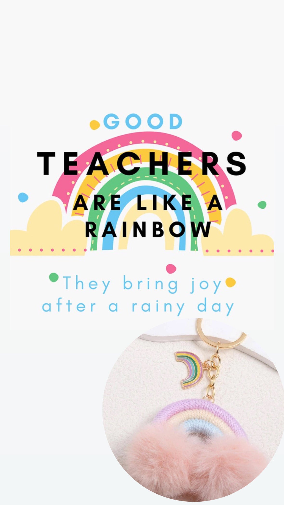 Rainbow Teacher Keychain