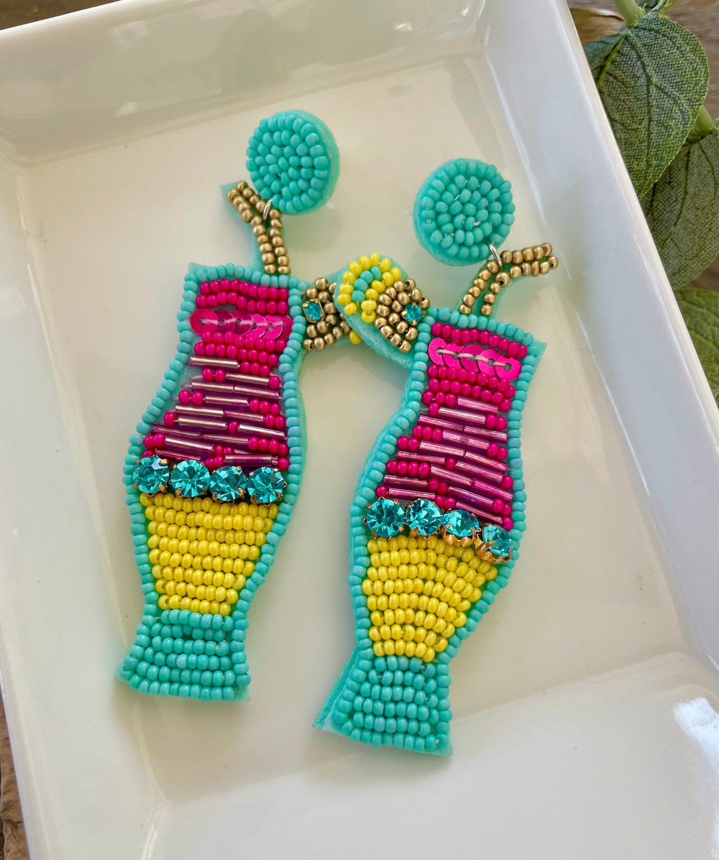 Beaded Summer Cocktail Earrings