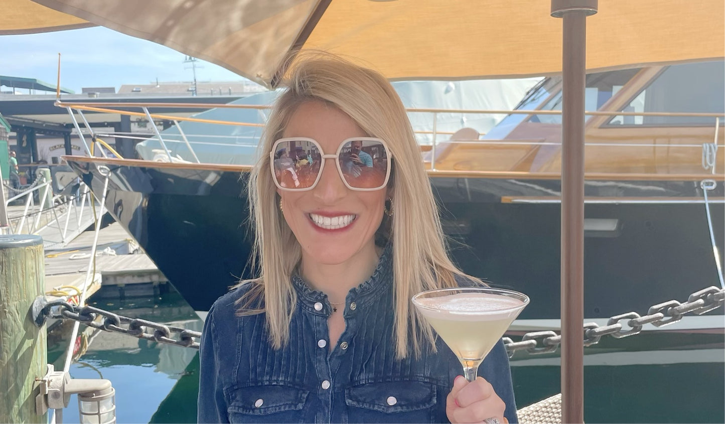 Square Gradient Sunglasses-Cream