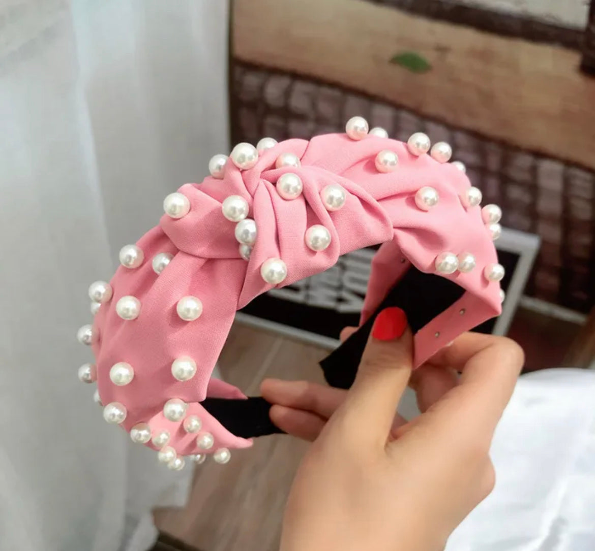 Pearl Headband-Pink