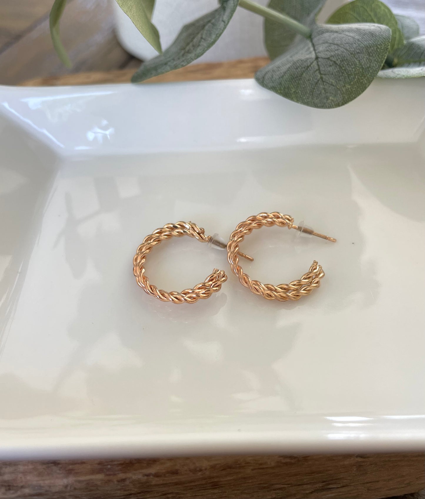 Braided Gold Hoops