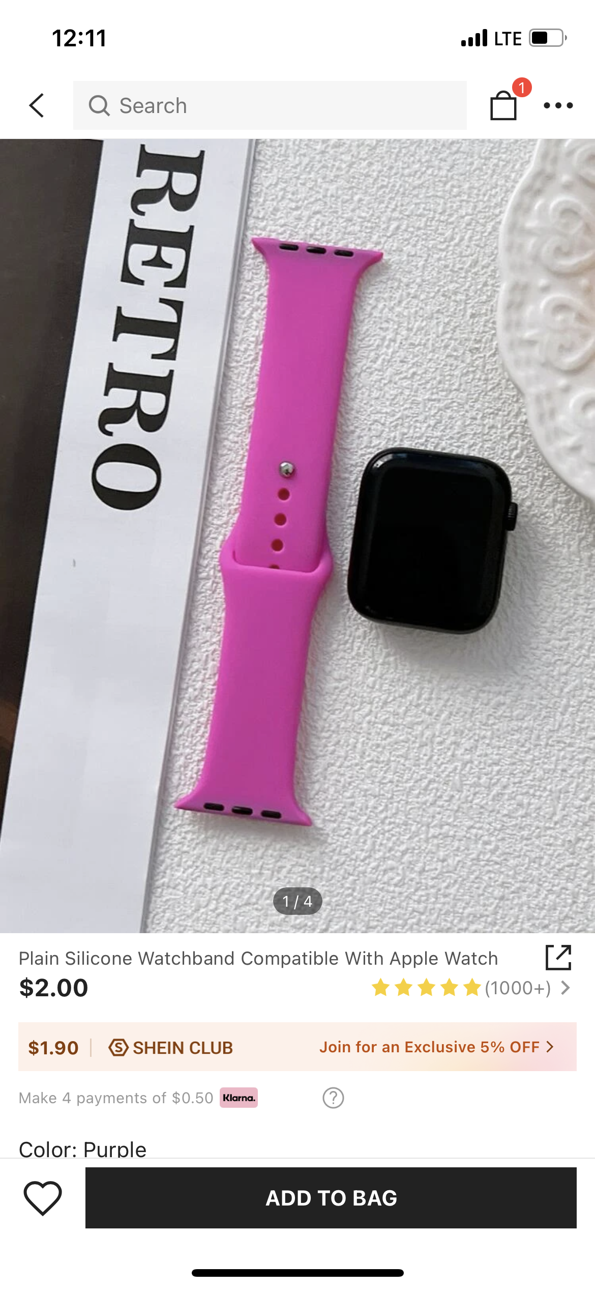 Heart & Hot Pink Watch Band