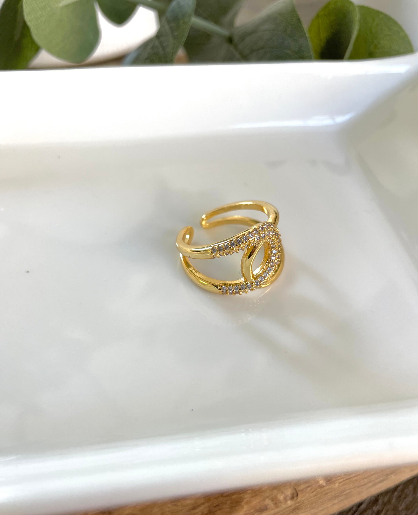 Pave Huggie Ring-Gold