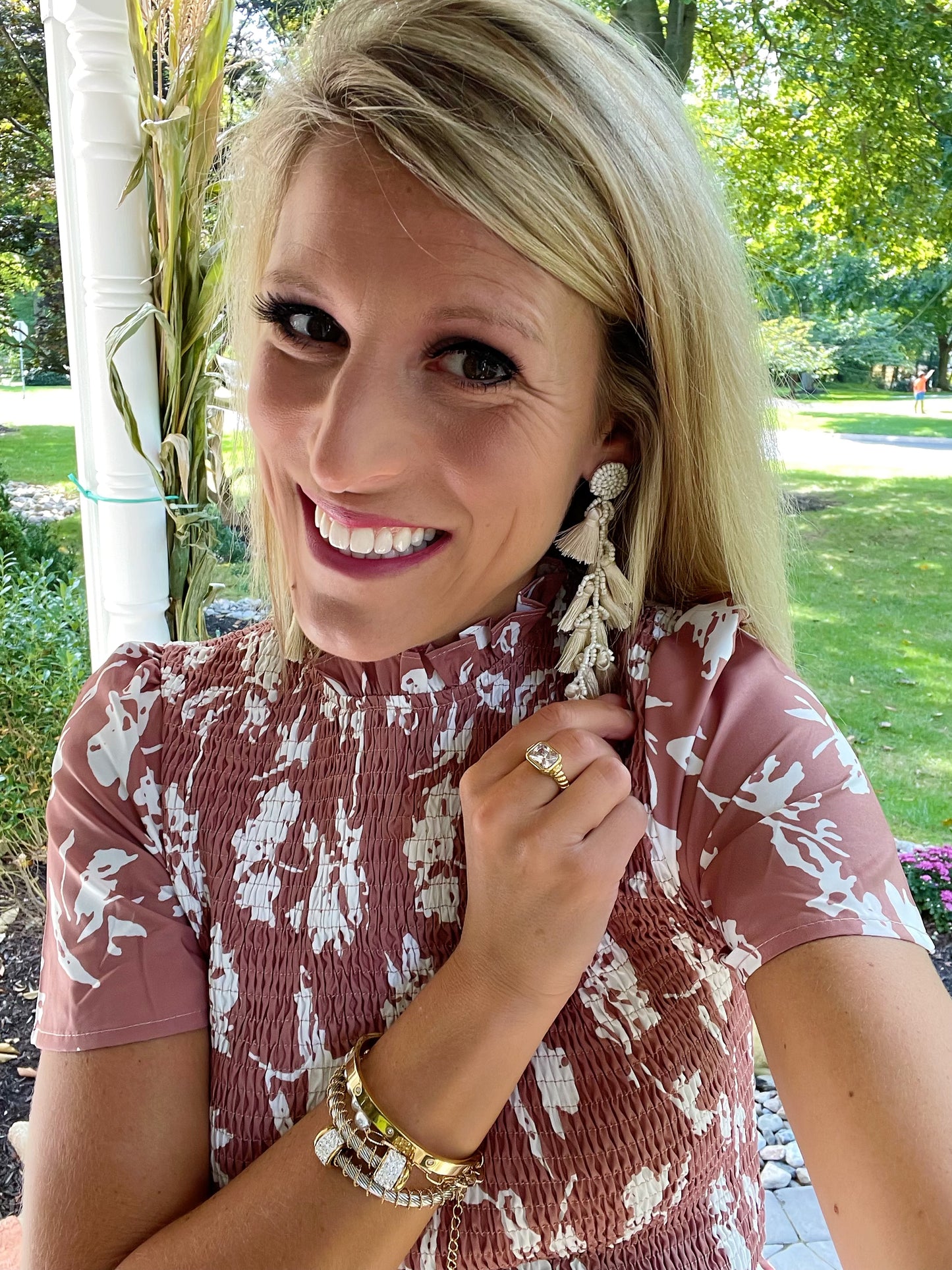 Beaded Tassel Drop Earrings