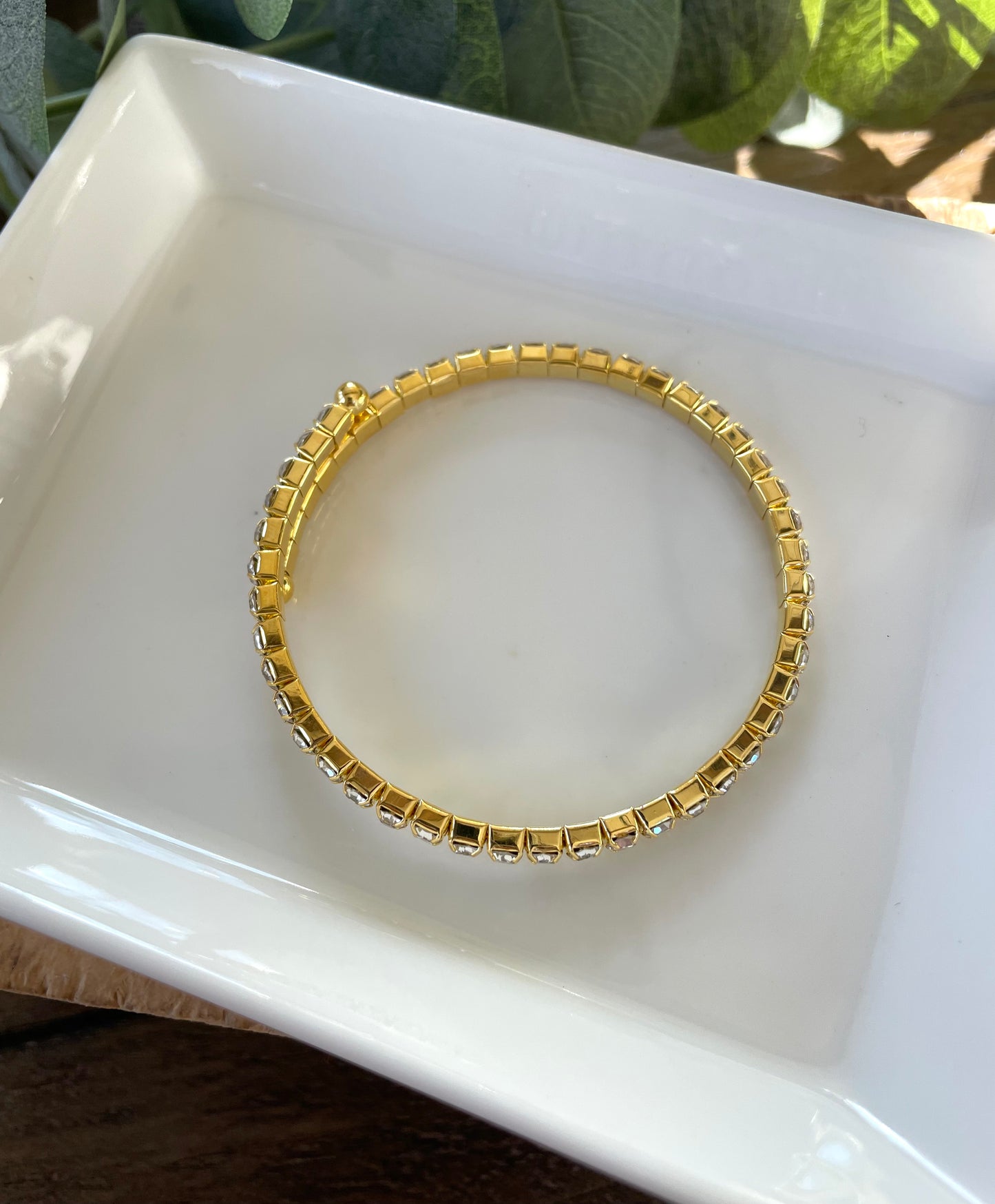 Rhinestone Coil Bracelet