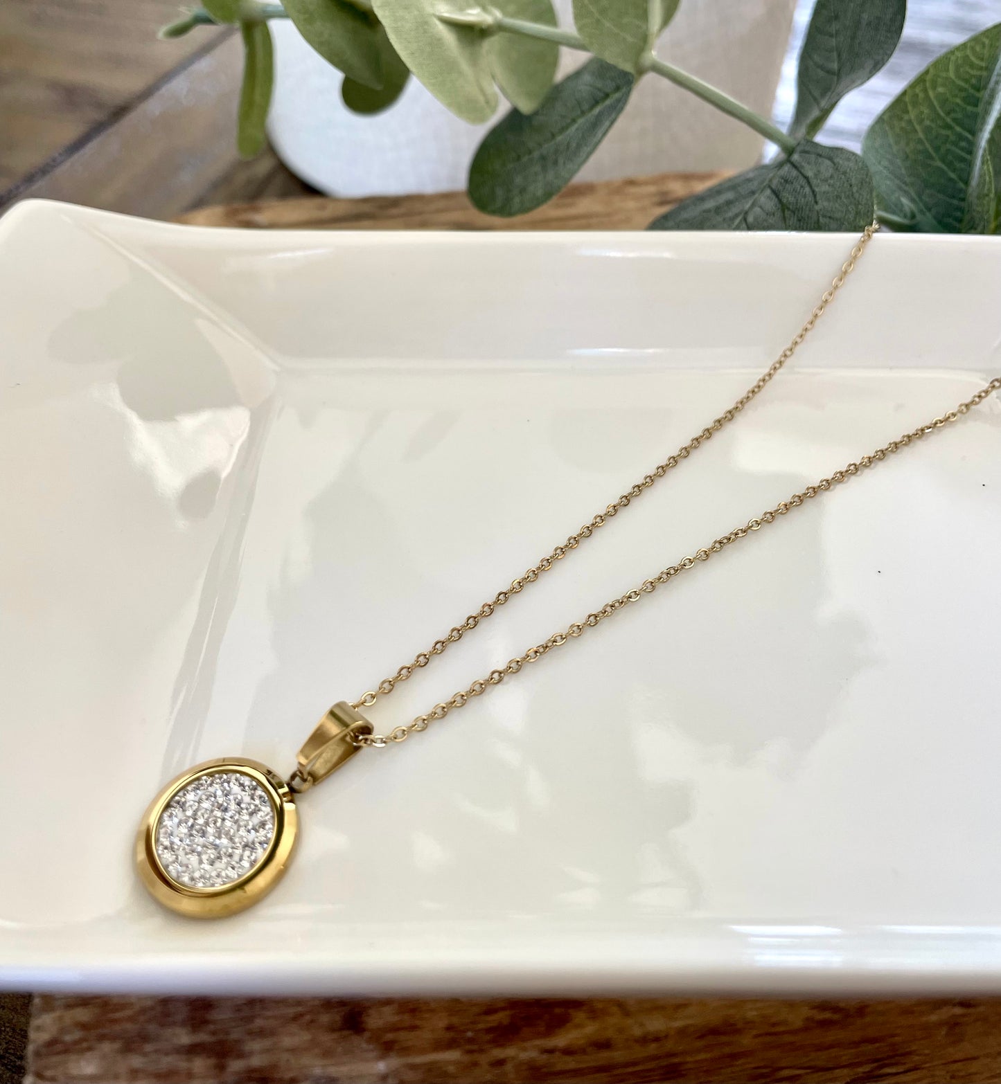 Pave In Lay Necklace