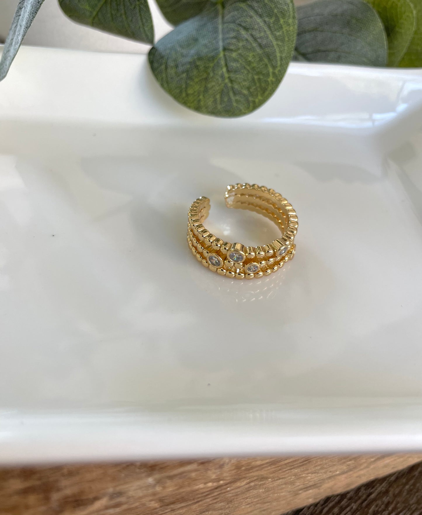 Multilayer Ring-                Silver & Gold