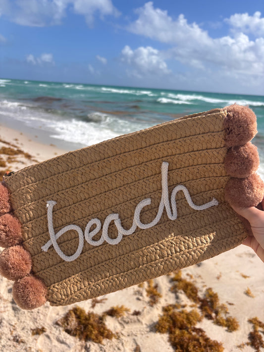 Beach Pom Pom Clutch