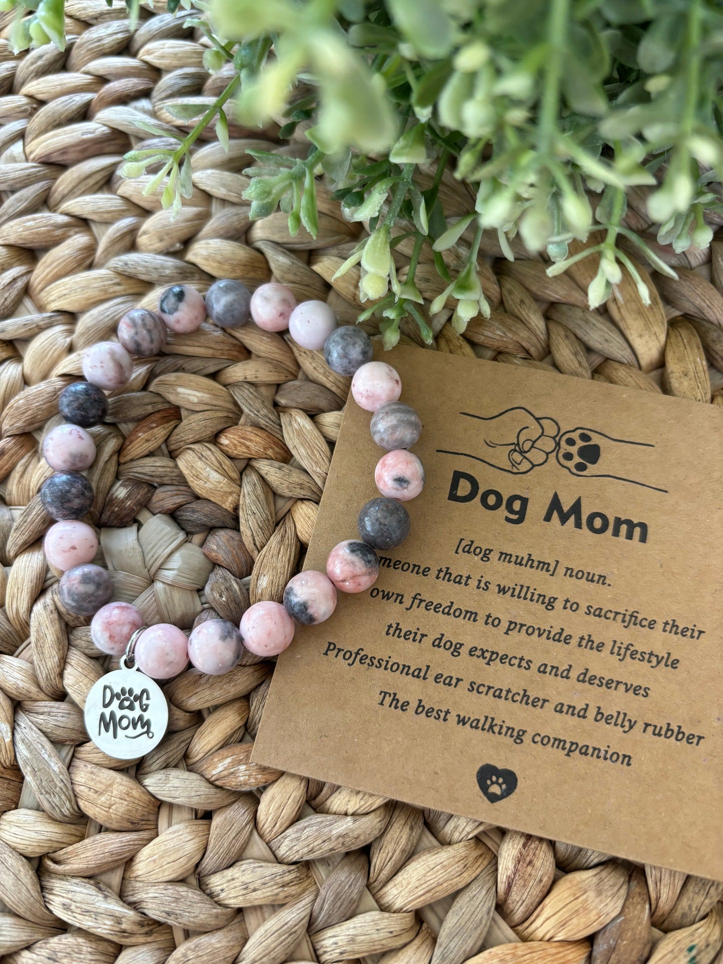 “Dog Mom” Beaded Bracelet & Poem