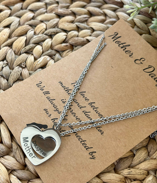 Mother & Daughter Heart Necklaces