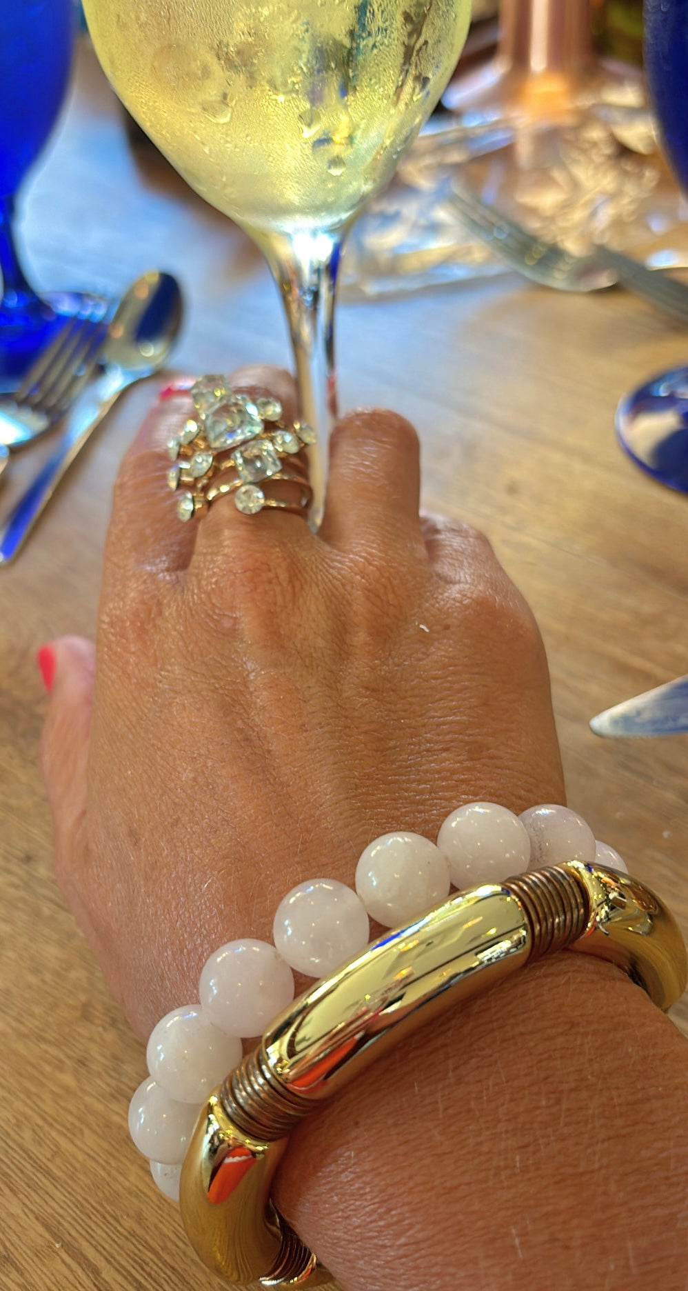 Crystal Slide Cocktail Ring