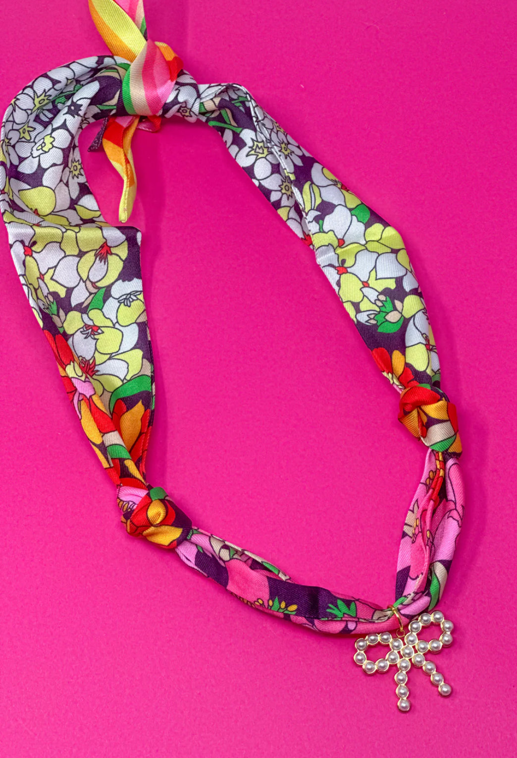Scarf Bow Charm Necklace