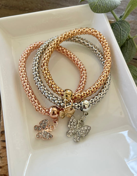 Butterfly Charm Bracelet Stack