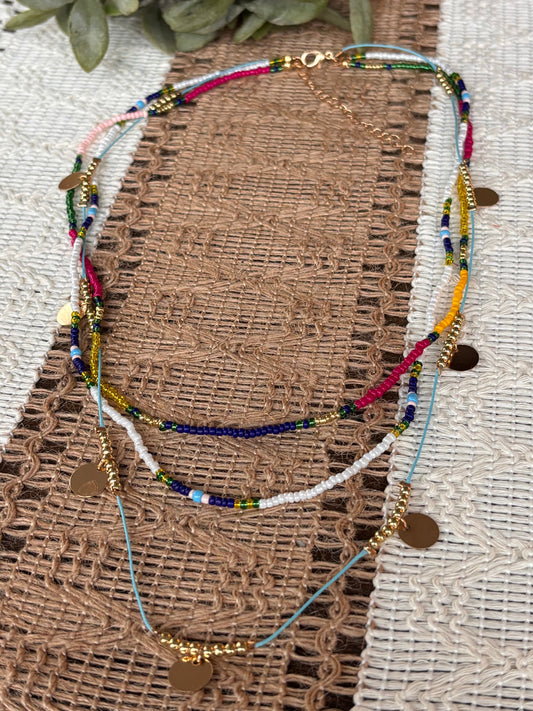 Boho Beaded Layering Necklace