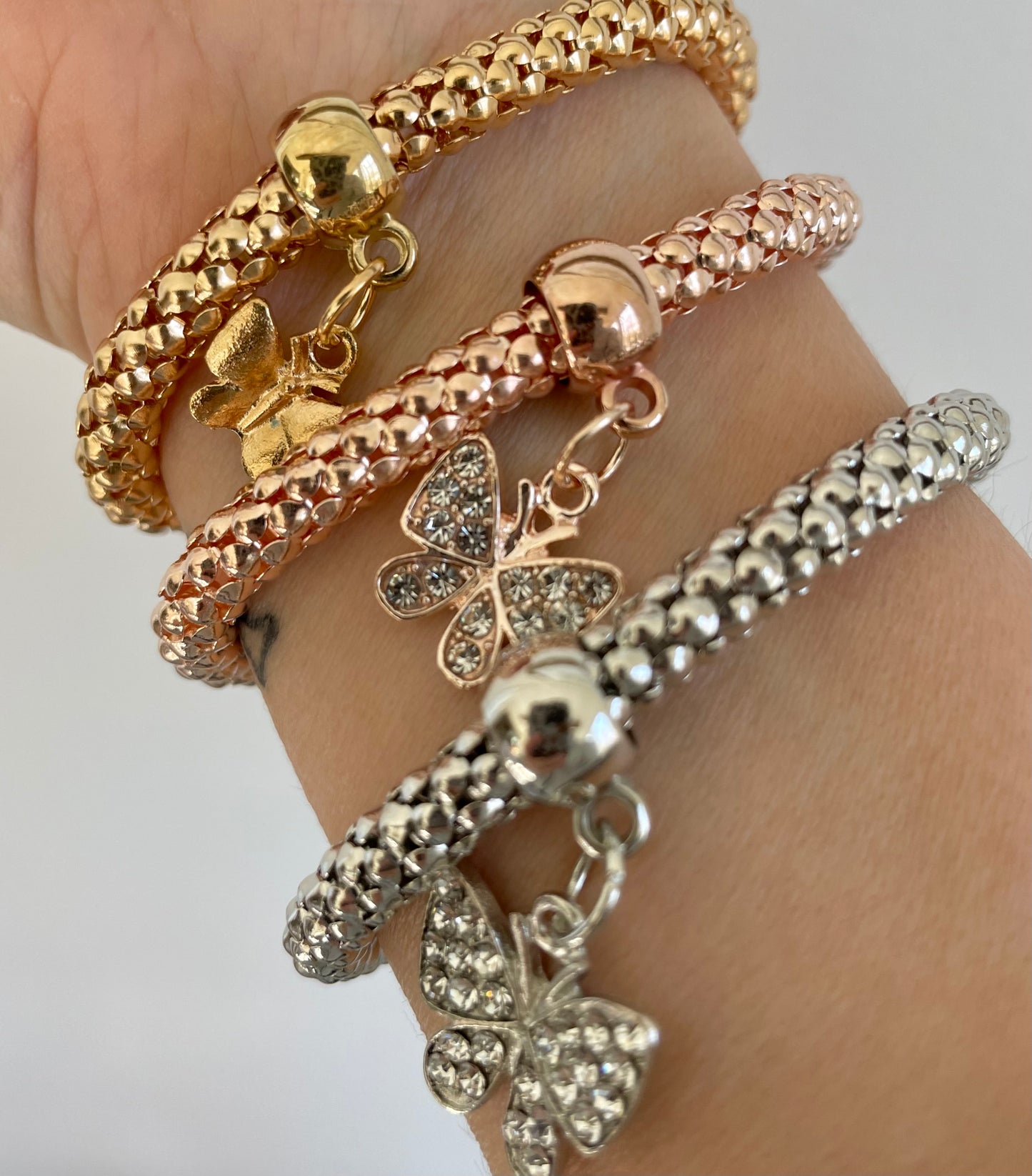 Butterfly Charm Bracelet Stack