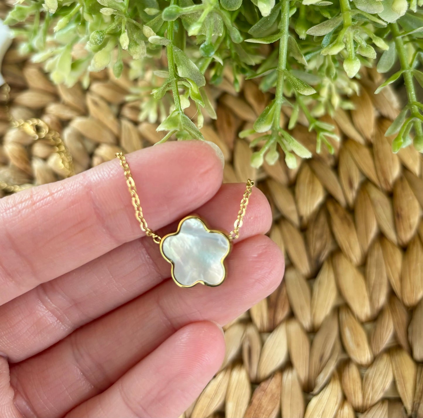 Opal Flower Necklace