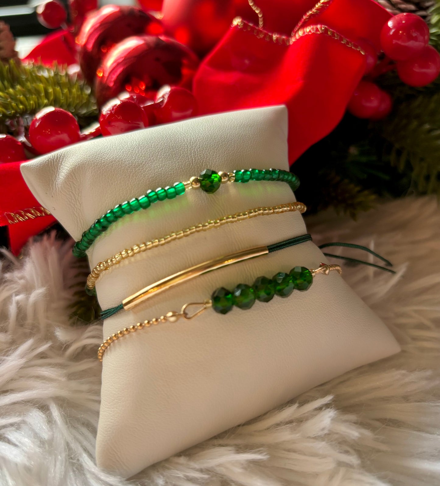 Delicate Green Bracelet Stack