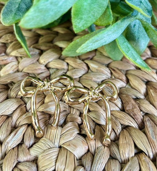 Gold Bow Studs