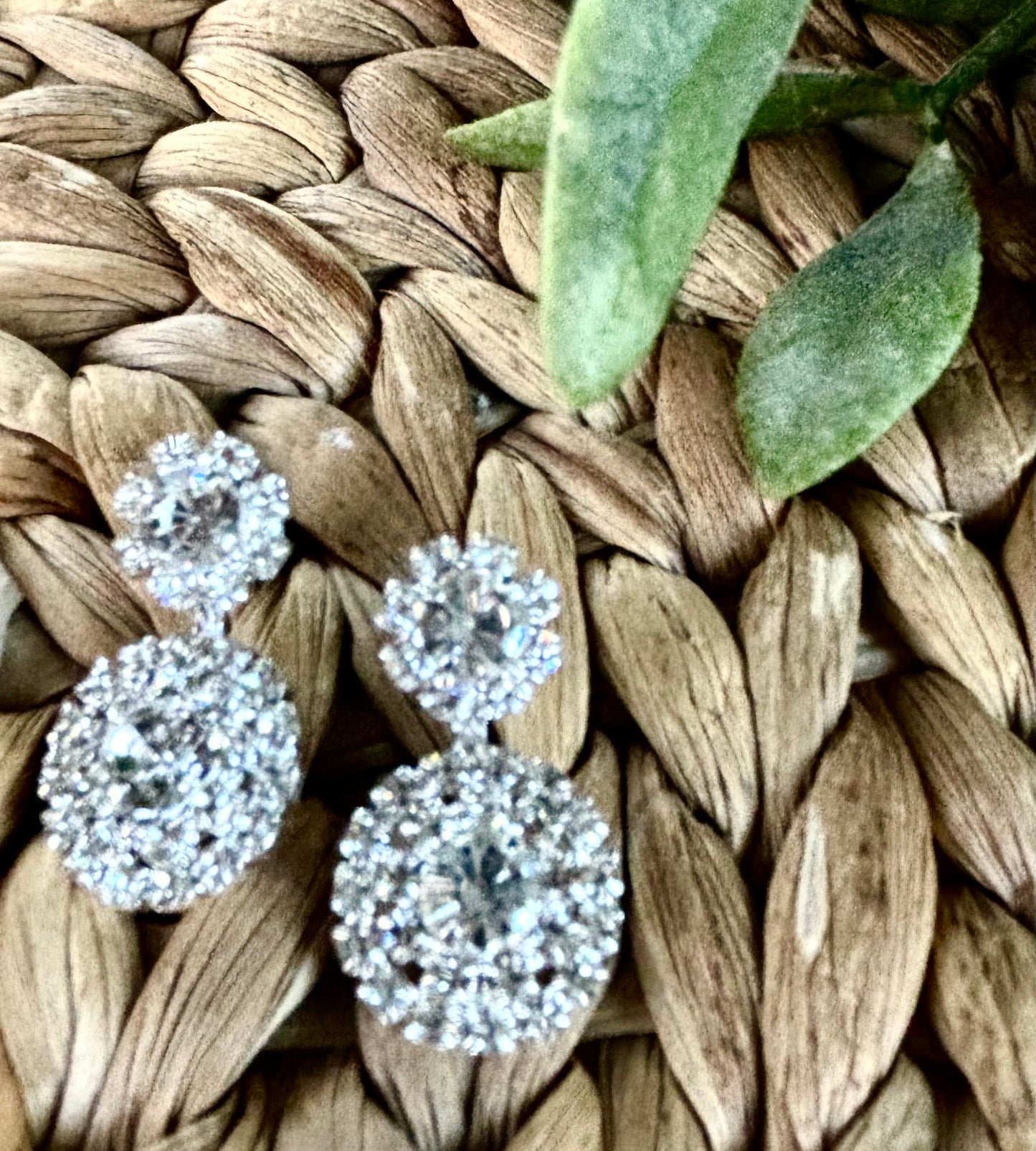 Silver Rhinestone Drops